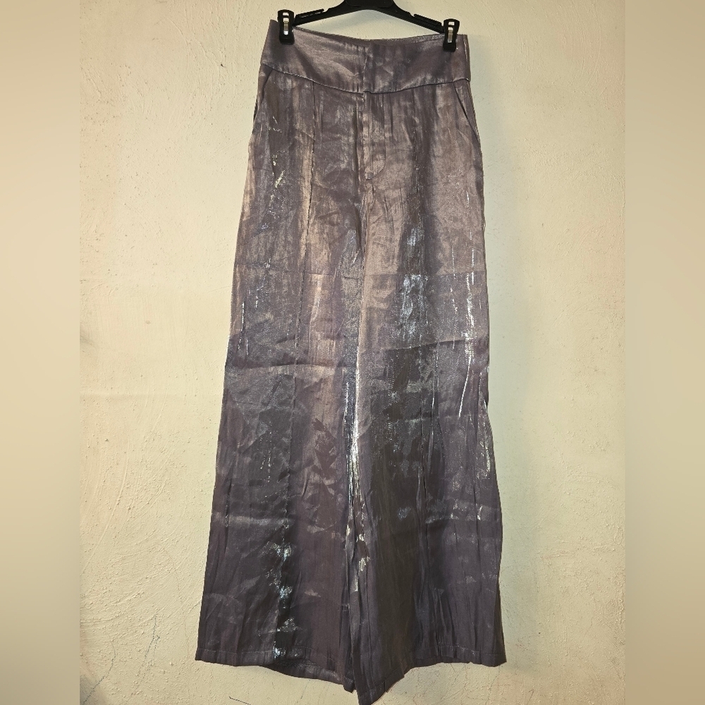 Princess Polly Metallic Gray Pants